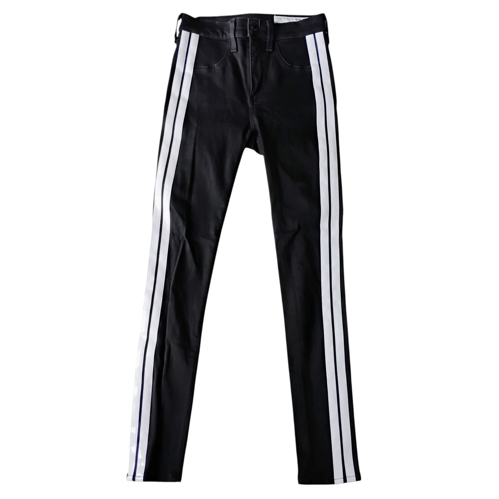Rag & Bone Mito Tuxedo Skinny Jeans With White Vinyl Strips Sz 25